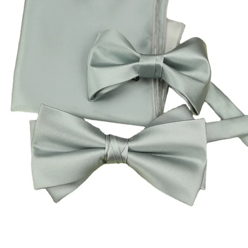 Grey-blue series classic solid color bow tie Korean version of leisure bridegroom wedding female bow best man wedding stage