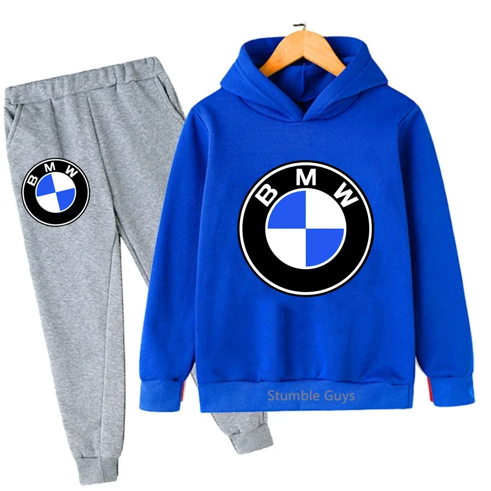 Zestaw BMW dla dzieci: bluza z kapturem, jesienno-zimowa odzież chłopięca, ciepła bluza dziewczęca, dres, styl miejski, odzież codzienna. ​