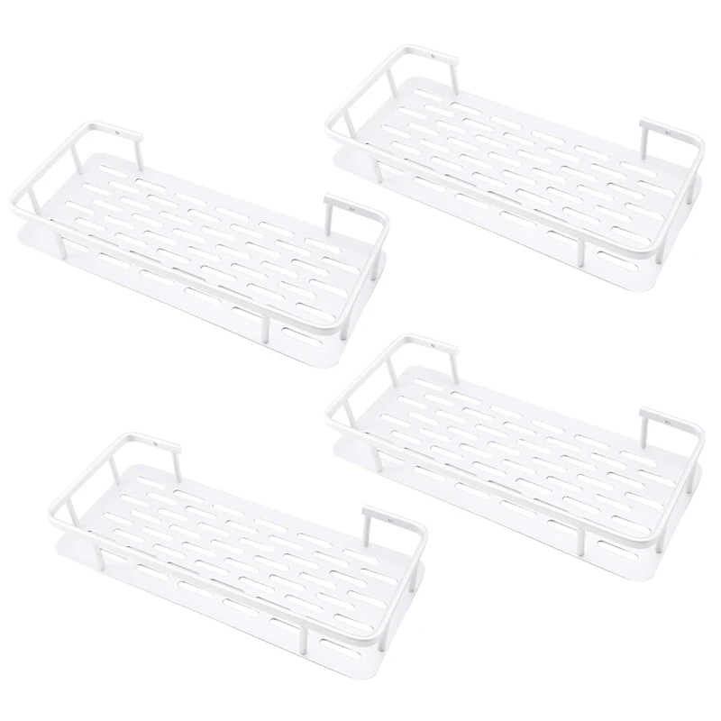 

4X Shelf Shower Shelf Adhesive Aluminum Shower Caddy For Shampoo Holder Kitchen Rack Storage Organizer Retail