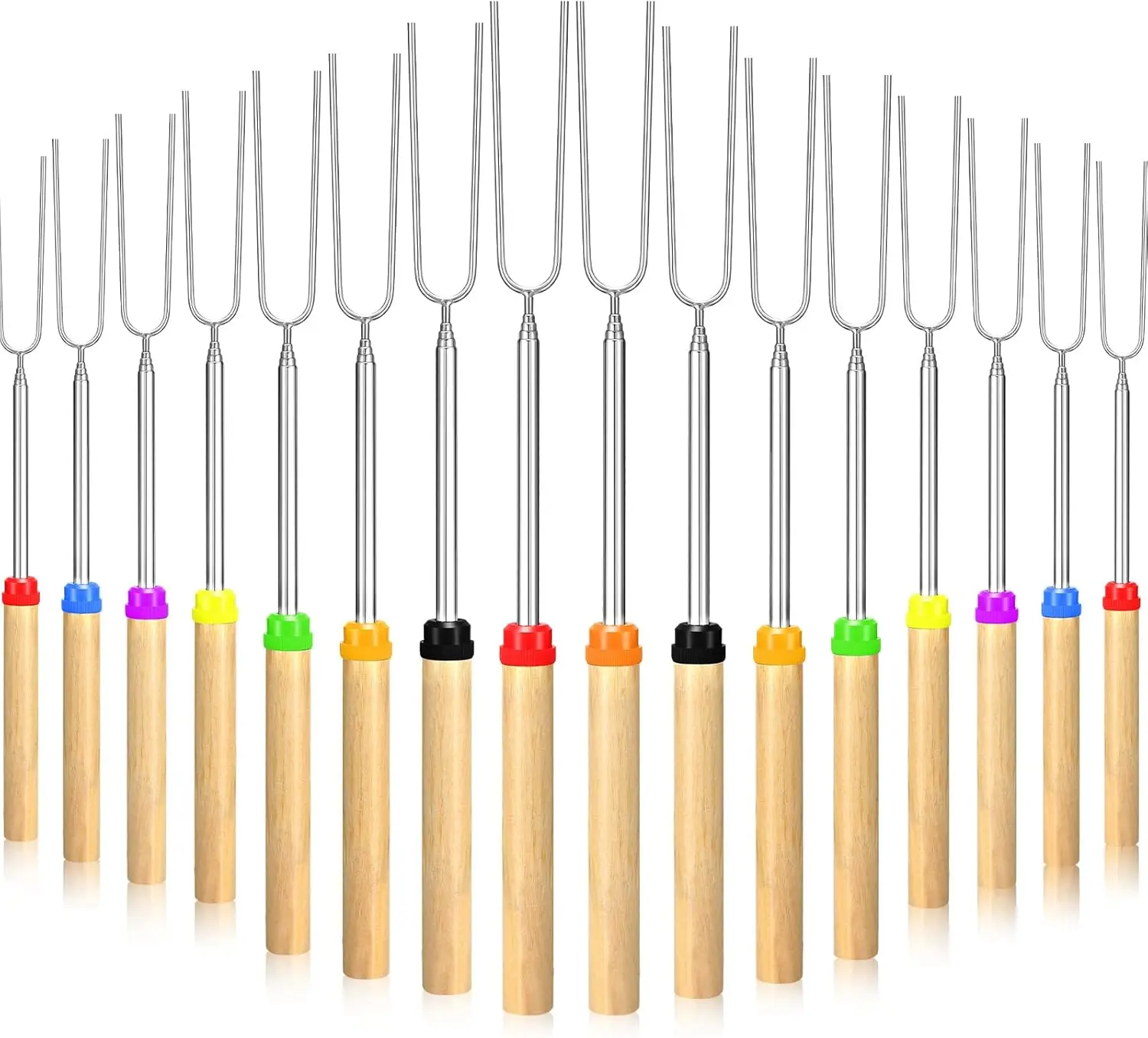 

40 Pack 32 Inch Marshmallow Roasting Sticks Bulk, Smores Skewers for Fire Pit Kit, Hot Dog Camping Skewers Accessories C