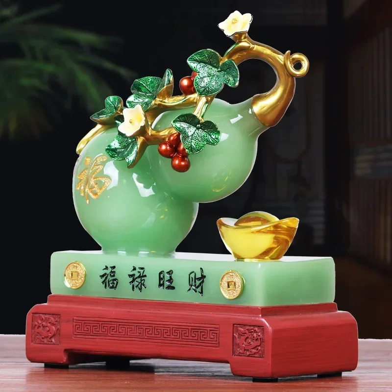 Fengshui Zhaocai Lucky Gourd Decoration Attract Wealth Handicrafts  Practical Wine Cabinet Decorations New Chinese Style