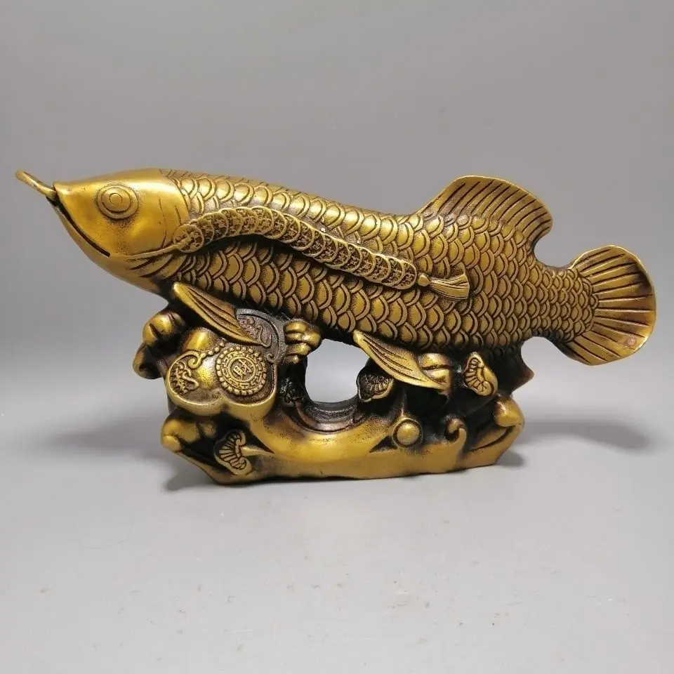 

Bronze ware, golden dragon fish, home furnishings, ancient brass, gold fish, exquisite craftsmanship