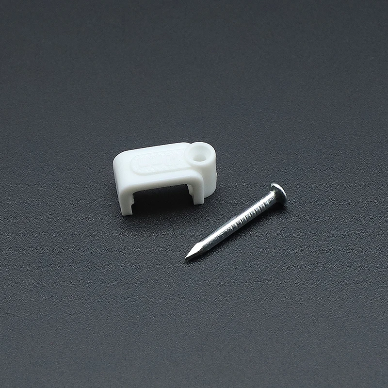 100pcs Cable Clips 4/6/8/10/12/14/16/20mm Cable Wire Clips Nail In Cable Clips Cable Tacks Coaxial Nail Clamps  Nails For Cords