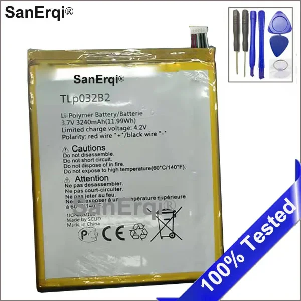 Batería TLp032B2 de 3240mAh para Alcatel One Touch Pixi 8 Pixi 3 8,0 3G WiFi OT-9015W OT-P330X batería de teléfono con herramientas