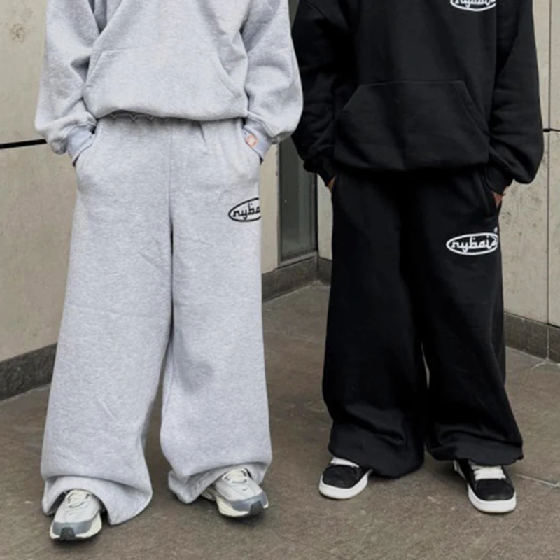 

Y2K Hip-Hop Fashionable Letter Print Loose Pants Unisex Casual Street Wear Top for Men And Women