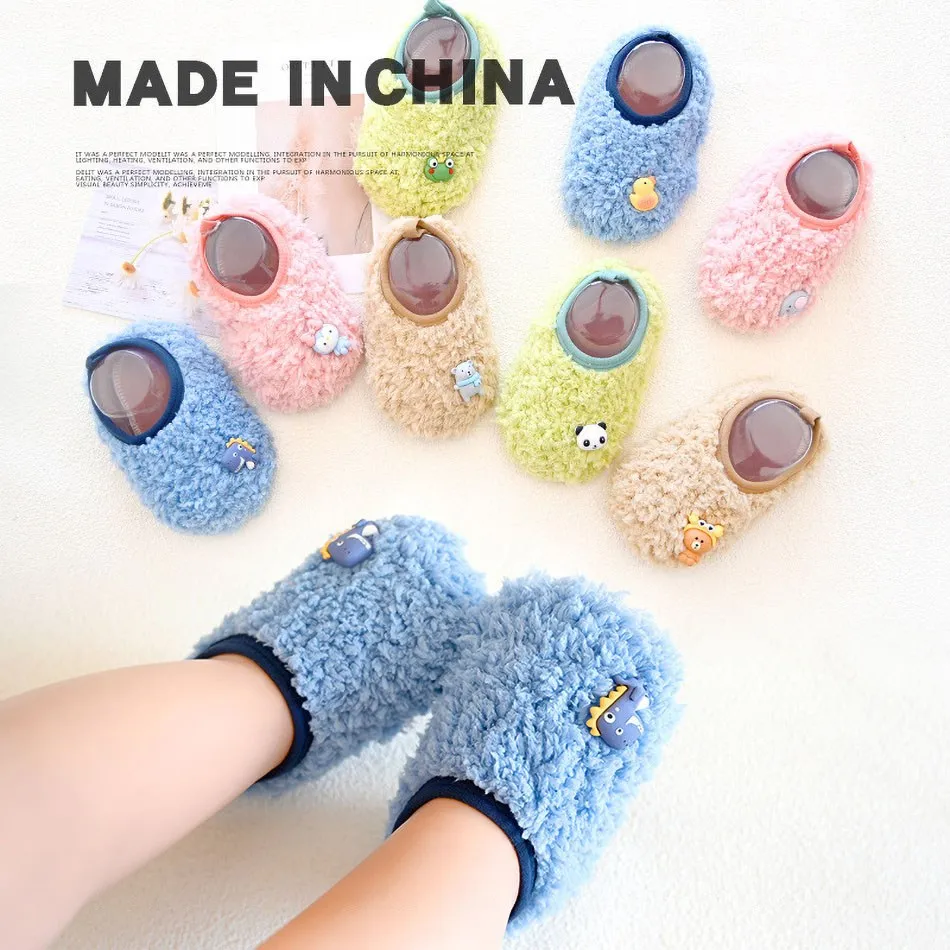 Baby Boy Girl Cute Cattoon Shoes Newborn First Walkers Baby Shoes Kids Soft Sole Shoes Toddler Fleece Keep Warm Prewalker Shoes