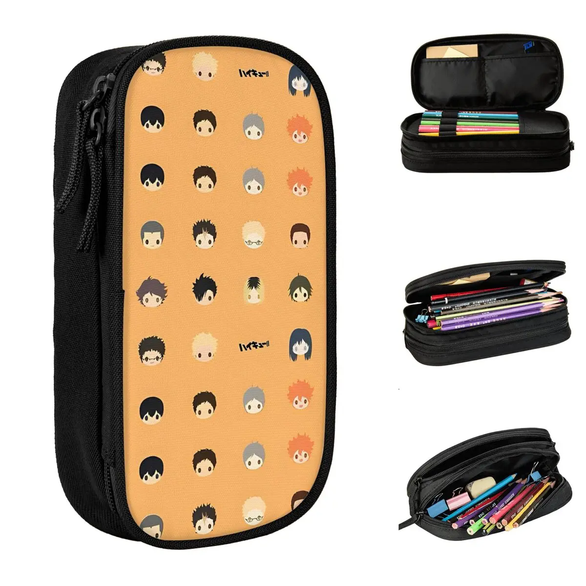 

H-Haikyuu Characters Hinata Pencil Case Cartoon Anime Pen Box Bag Girls Boys Large Storage Students School Gifts Pencilcases