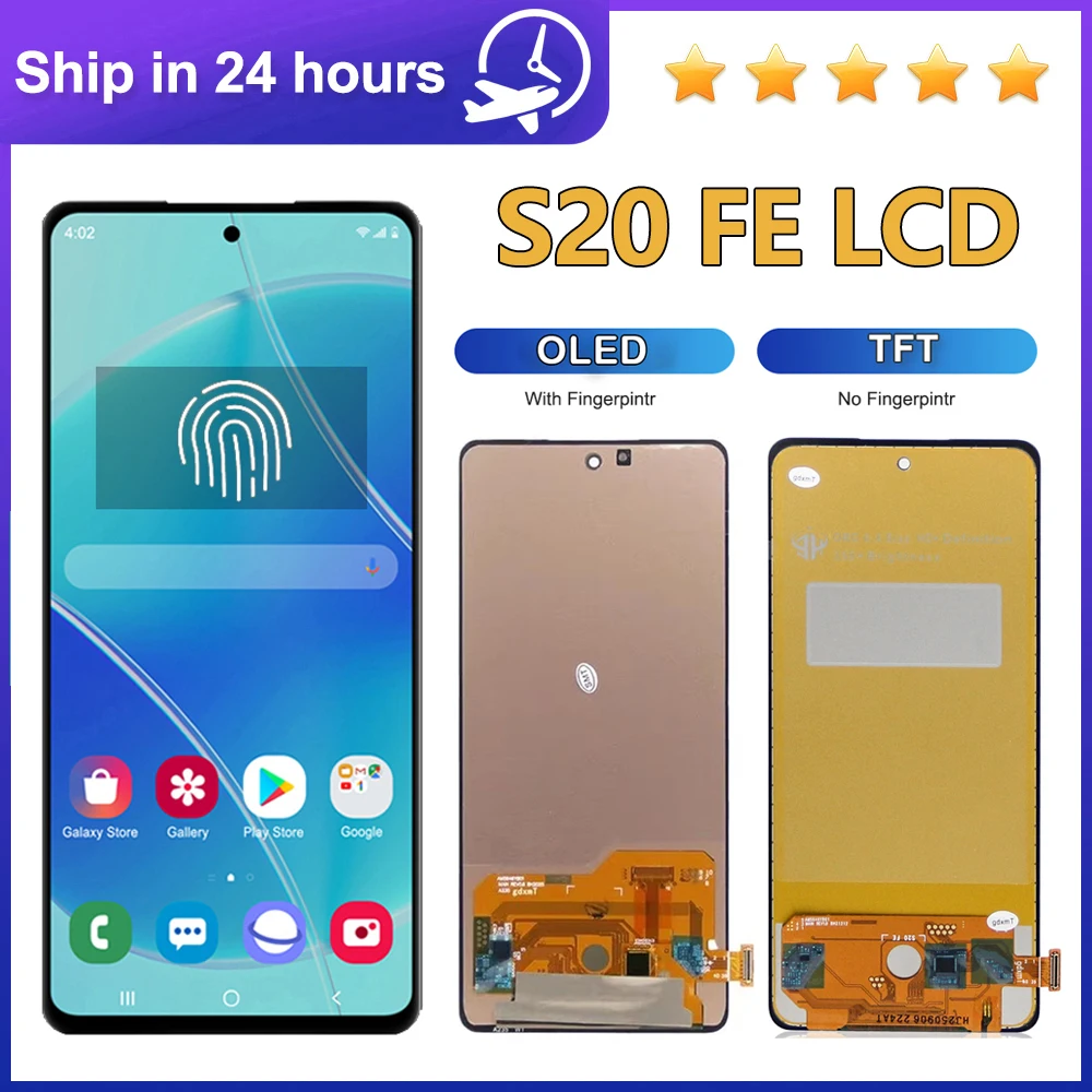 For Samsung S20 FE 4G/5G OLED/LCD Display Touch Screen with Frame Assembly Replacement for Samsung S20 FE G780 G781 Screen