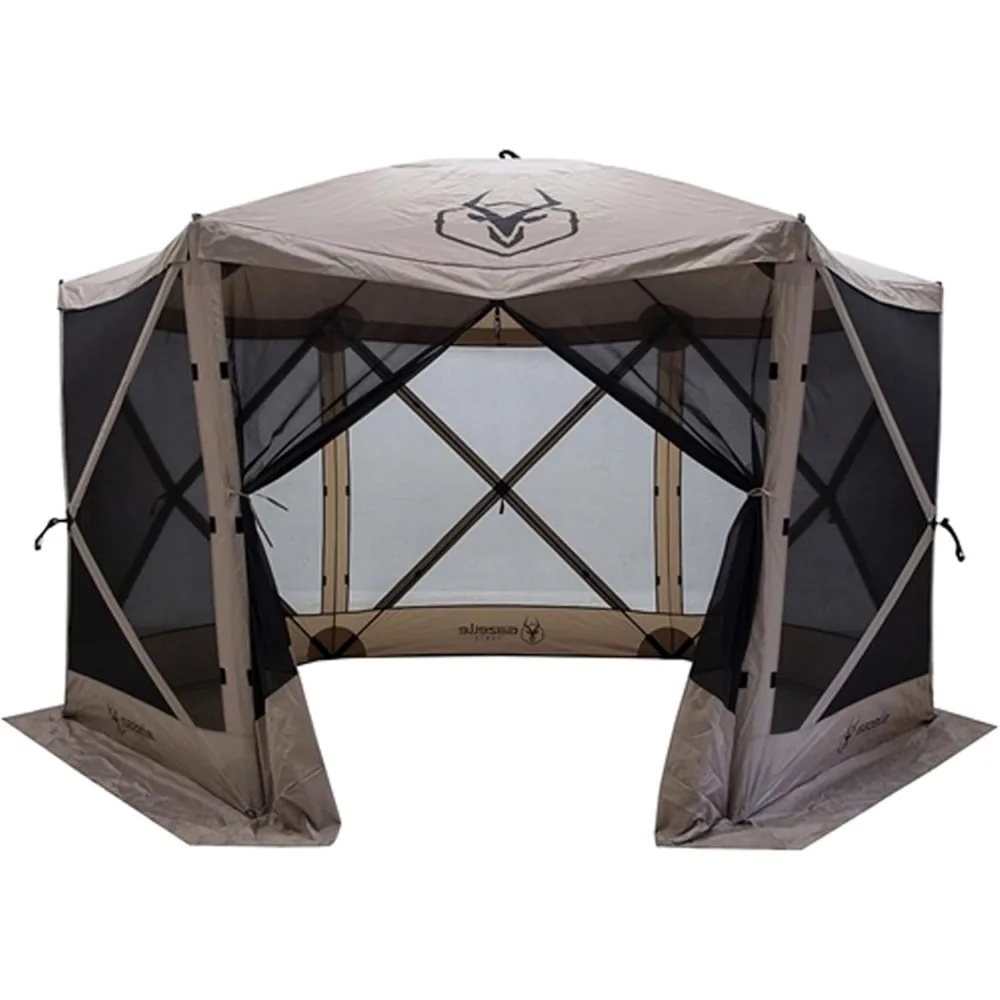 

Tents G6 8 Person 12 by 12 Pop Up 6 Sided Portable Hub Outdoor Gazebo Screen Canopy Tent with Large Main Door and Screens