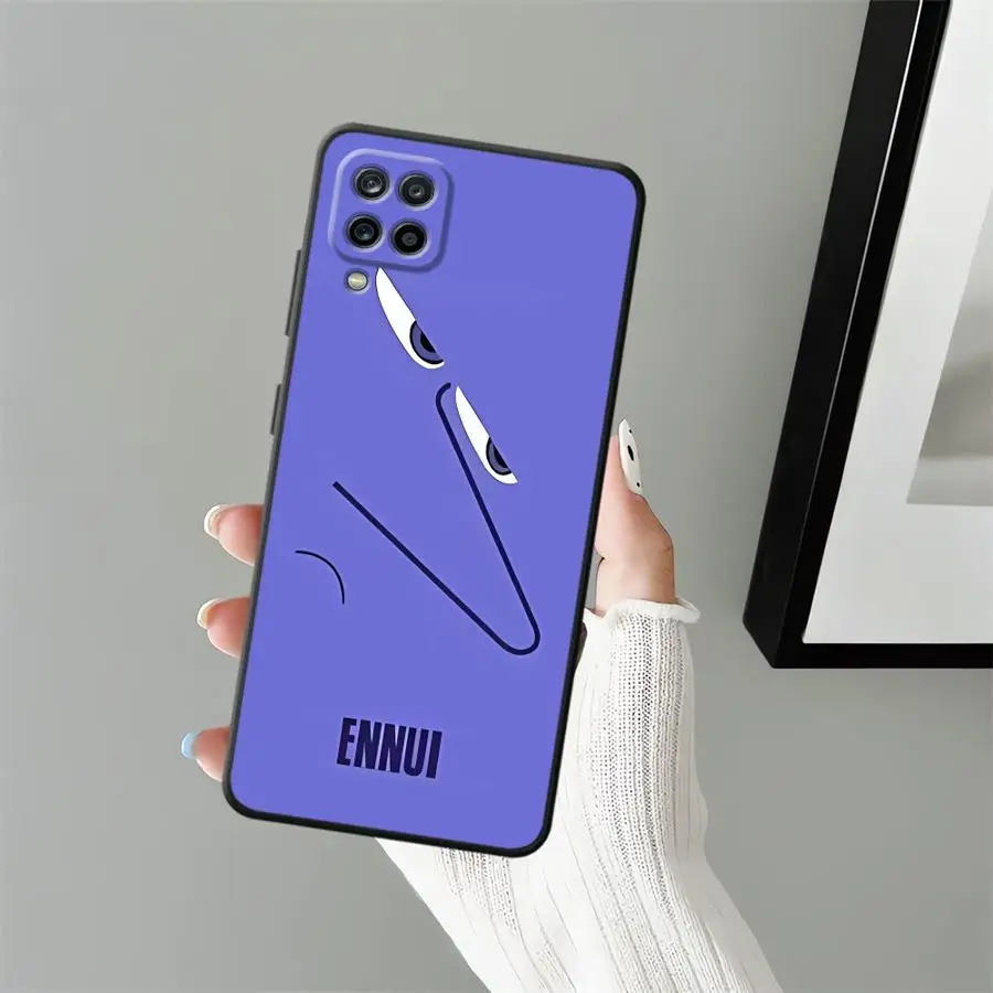 Disneys Inside Out Funda de dibujos animados para Samsung Galaxy A41 A35 A32 A51 A73 A36 A22 A52 A24 A55 A23 A53 A25 A71 A26 A72 Negro Suave