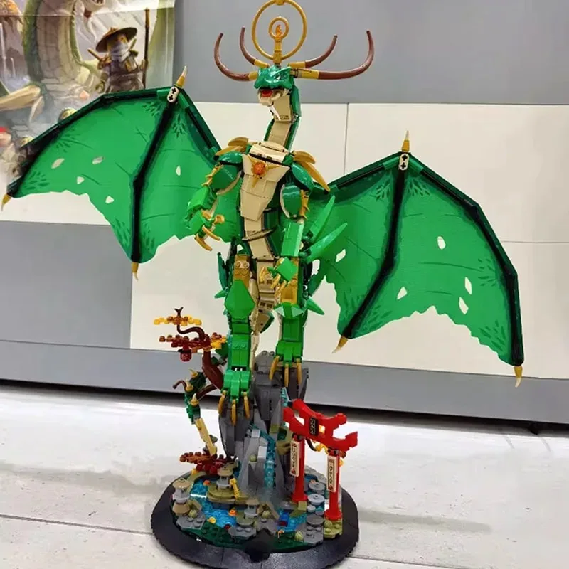 

1650 деталей: Конструктор «Стражи Мастера У: Божественный Дракон», креативная модель, подарки на день рождения для детей, 71847, украшение для рабочего стола