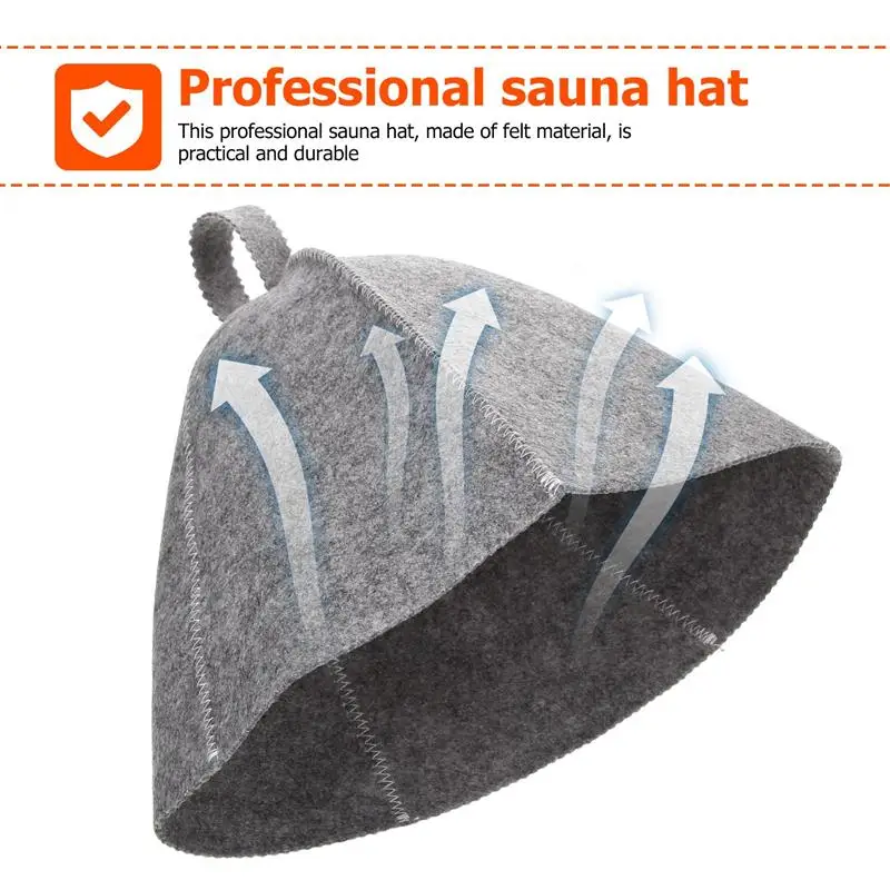 Gorro de Sauna anticalor de 2 uds, gorro de ducha de fieltro de lana gruesa, turbante de secado rápido, accesorios de baño para Sauna de sombreros