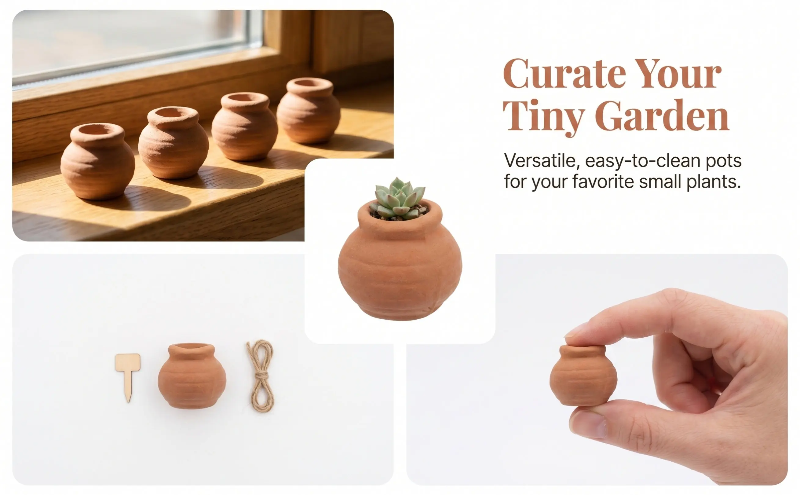 4 pcs Planter Flower Pot Garden Indoor Home Succulent Halloween Christmas New Year Mini Ceramic Flower Pots Mini Flower Pot Clay