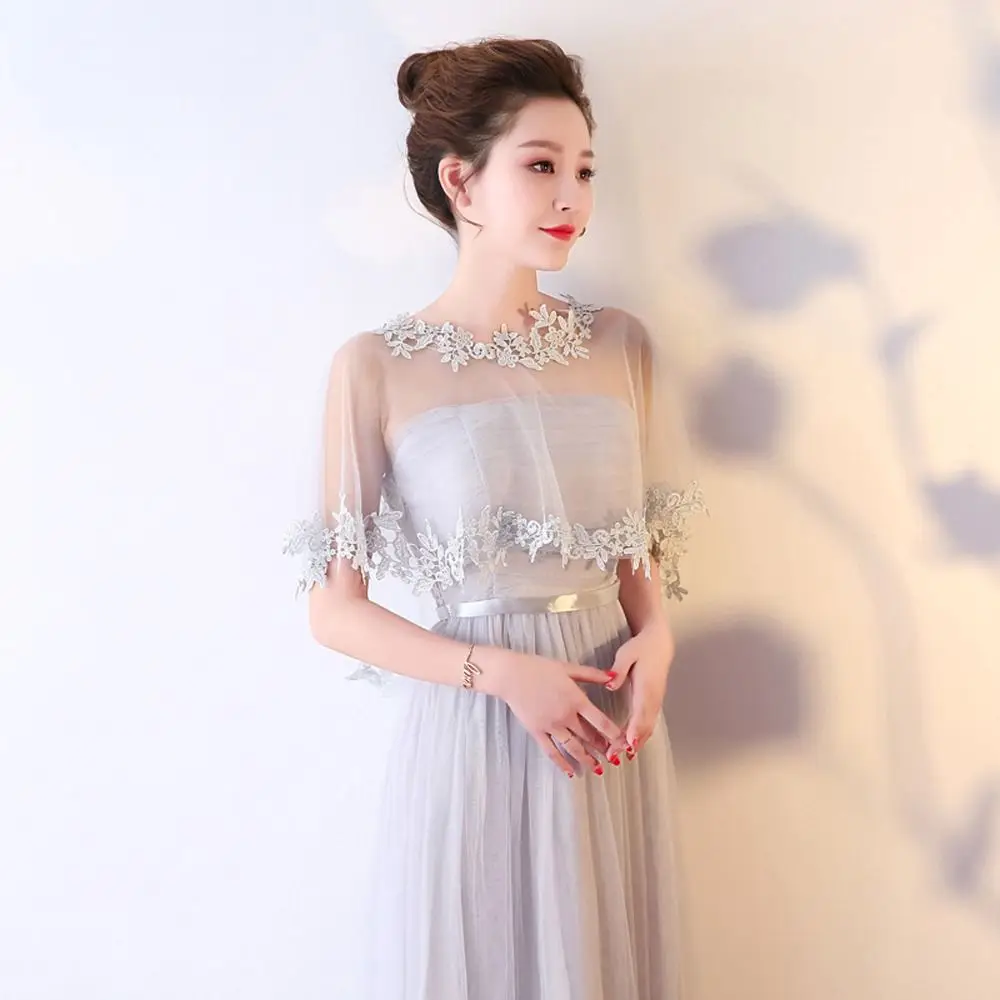 Wedding Accessories Evening Party Capes Dress Capes Short Wrap Women Wraps Bridal Wedding Capes Lace Flower Shawl Transparent view 5