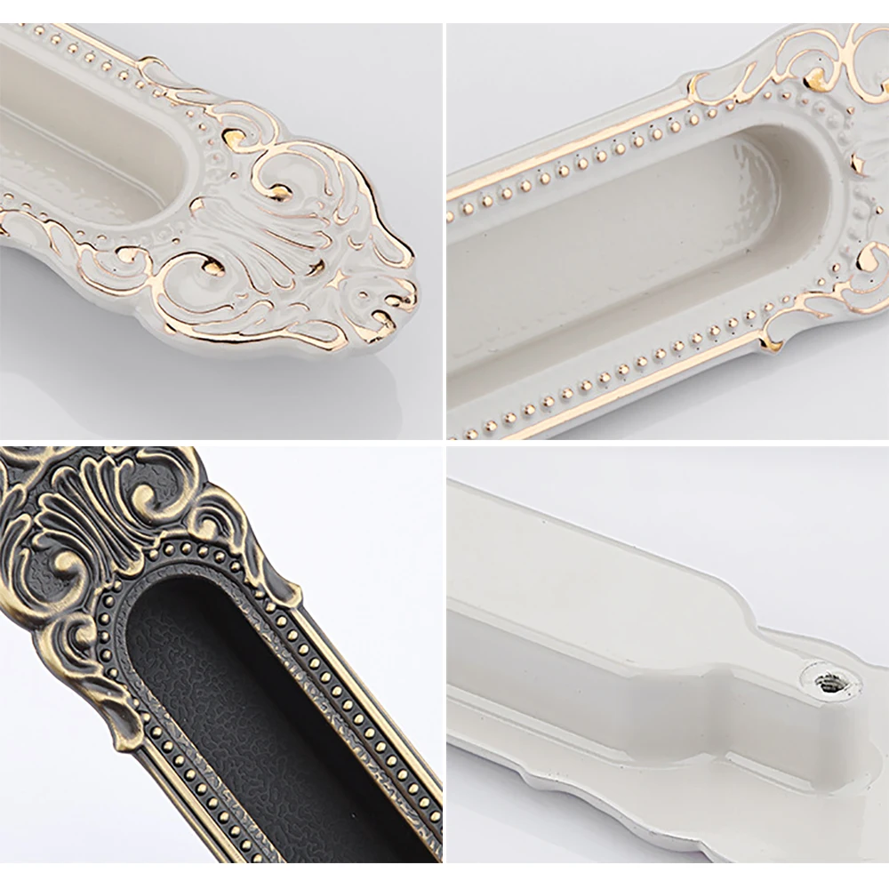 Vintage Tatami Hidden Door Handles Zinc Alloy Recessed Pulls European Cabinet Handle Bedroom Door Handle Furniture Handle