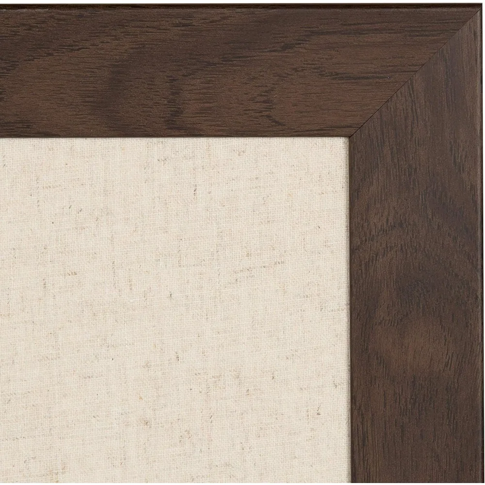 لوح Pinboard أنيق من قماش الكتان مقاس 18 × 27 بني جوزي - منظم حائط للمكتب المنزلي لعرض الصور الملاحظات #3