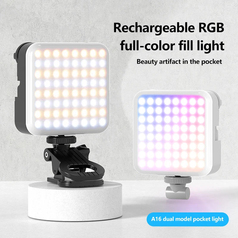

Портативный светодиодный заполняющий светильник для селфи, магнитный RGB-светильник, зарядка 3, холодный башмак, можно сращивать, заполняющий светильник для мобильного телефона для камер Tiktok