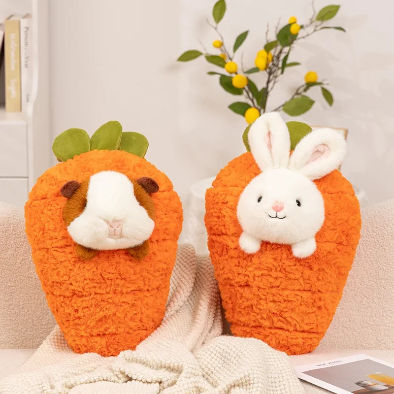 

Kawaii Fruit Animal Plush Toys Cartoon Bear Hamster Rabbit Doll Funny Detachable Persimmon Carrot Toys Lovely Kids Companion