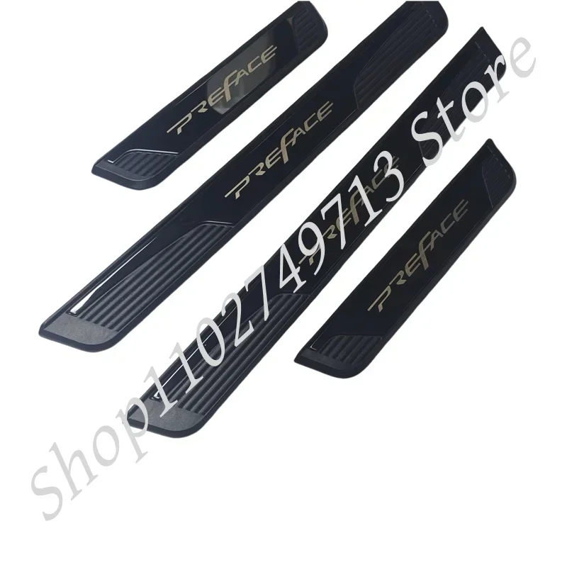 For GEELY preface 2023 2024 Accessory  abs Stainless Car Door Sill Scuff Plate Guard Pedal Protector Cover Trim Styling