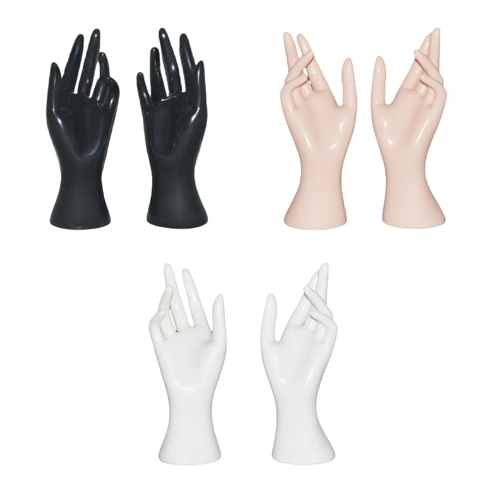 

1 Pair Woman Mannequin Hand Rings Display Stand for Dressing Room Countertop