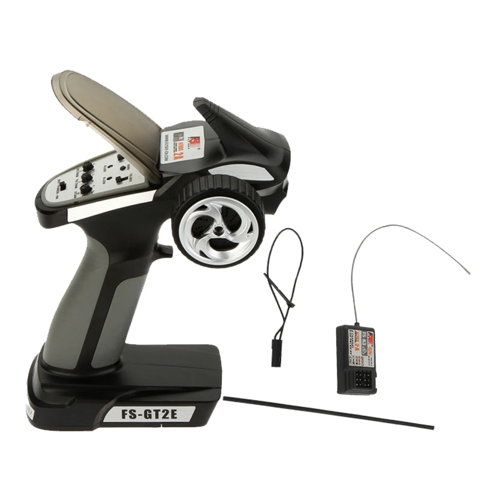 Flysky FS-GT2E AFHDS 2A 2.4g 2CH Radio System Transmitter Adjustable Steering Dual-Rate for RC Car Boat