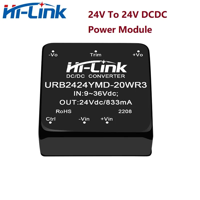 URB2424YMD-20WR3 20W 24V to 24V 833mA DC DC Converter Power Supply Module Hi-Link Factory Step Down Step Down PCB Transformer