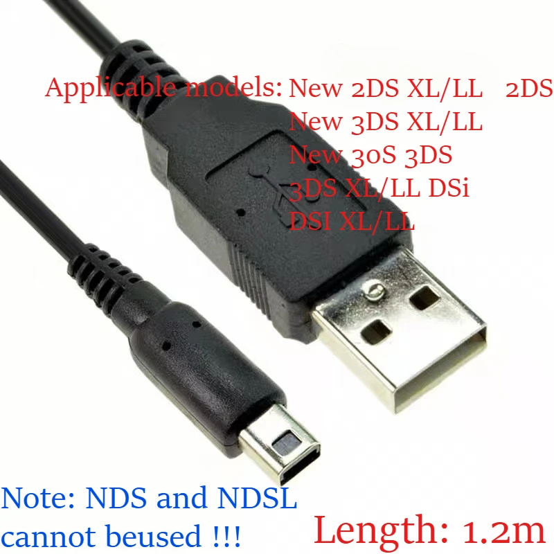 USB  2DS  3DS 3DSXL NEW 3DS NEW 3DSXL 2Dsxl 2Dsll Game Power Data SYNC Cord Charging Wiring Harness Wire