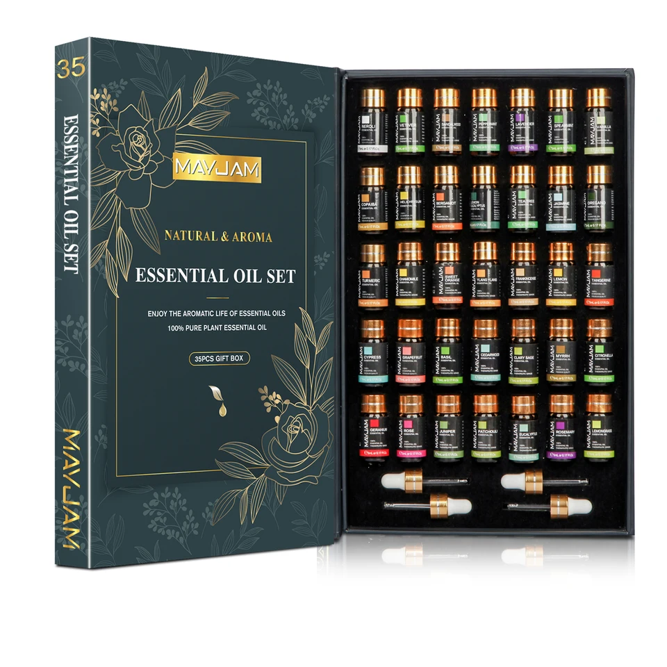 35 Piece Essential Oils Set for Aromatherapy Diffusers