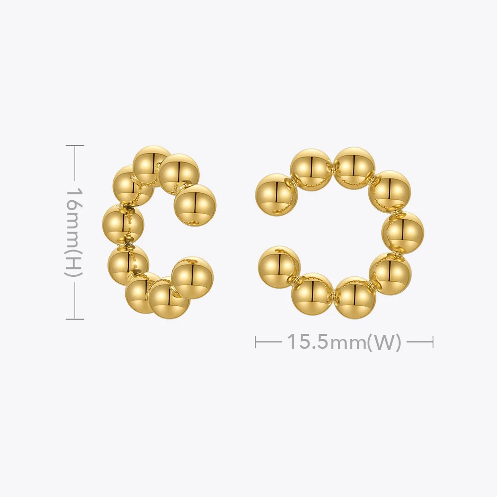 ENFASHION Beads Ear Cuff Gold Color Earrings For Women Stainless Steel Fashion Jewelry Fake Piercing Gift Pendientes E211302