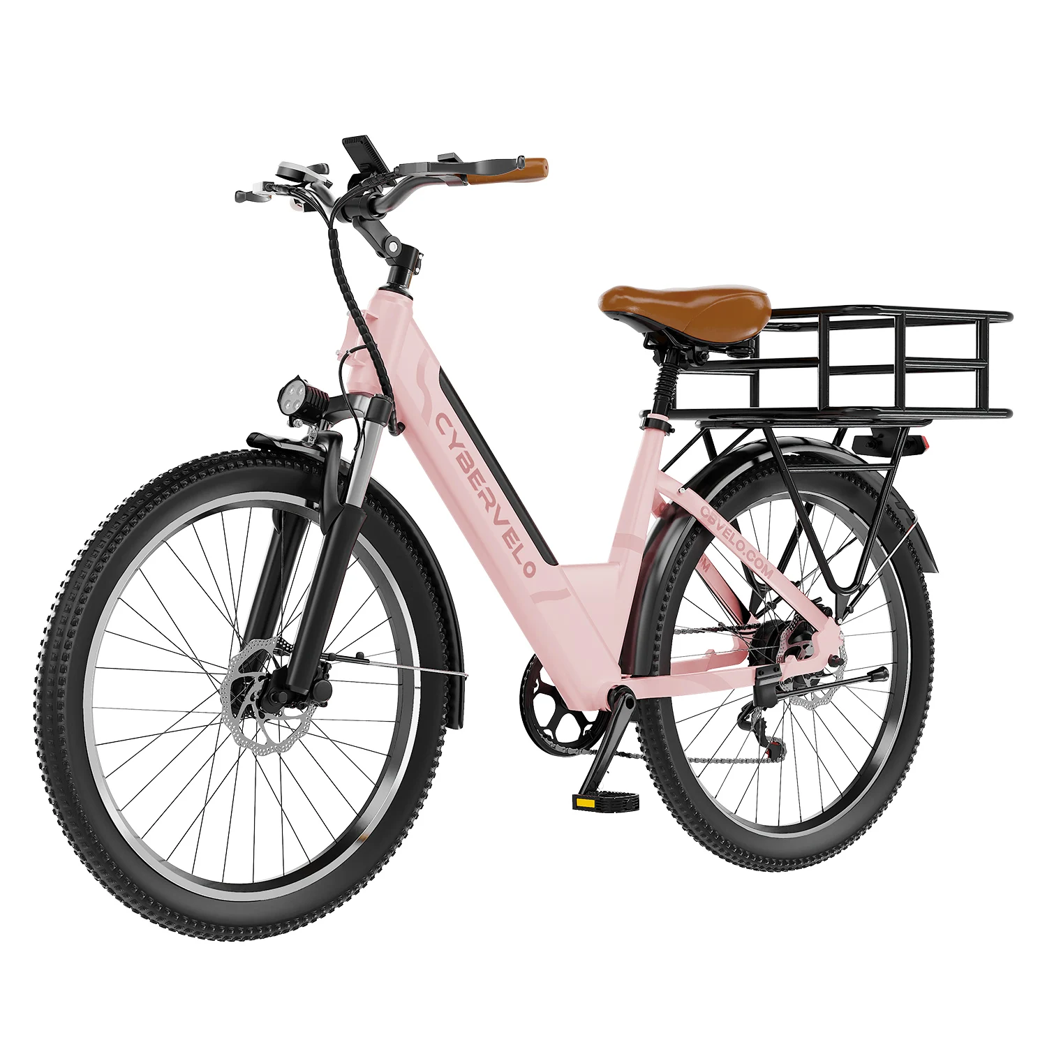 Cybervelo EK2 1000W Peak Electric Bike for Adults, 26 Inch Step-Thru Urban Commuter Ebike, Built-in Removable Battery, 7-Speed City Travel E-Bicycle image 5