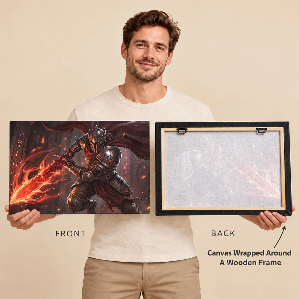Slay The Spire 2 Game Canvas Print With Wooden Frame Customized Photo, Colorful Character Illustration Wall Art For Man Cave