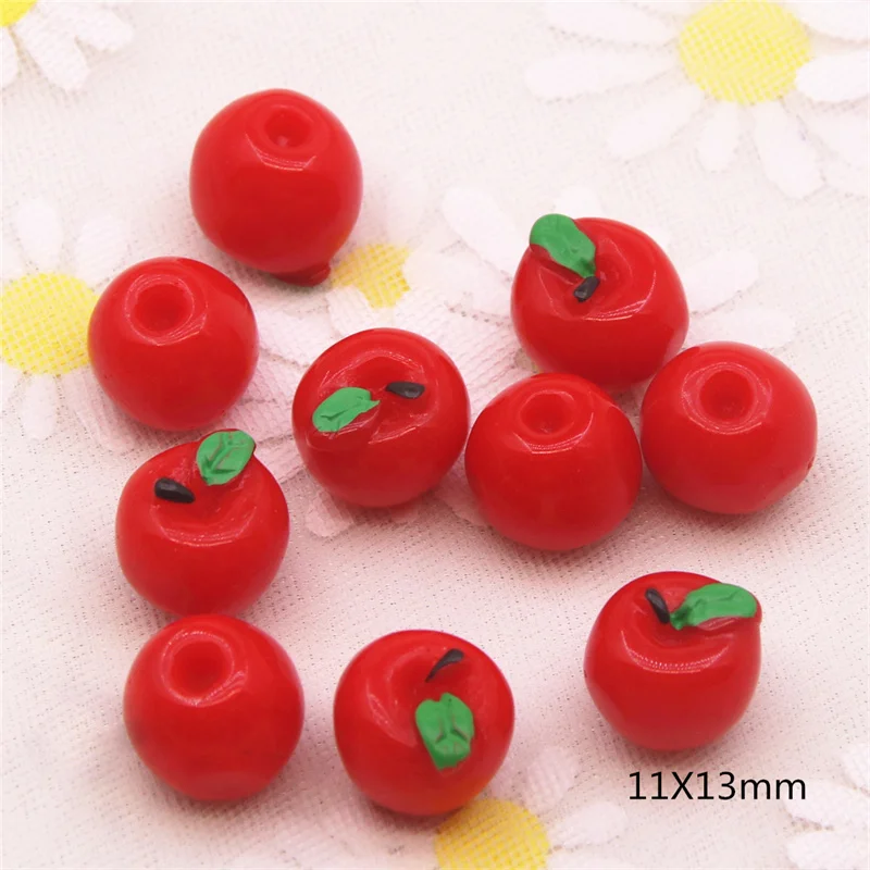 Apple Fruit 10PCS 3D Resin Flatback Cabochon Miniature Food Art Supply Decoration Charm DIY craft