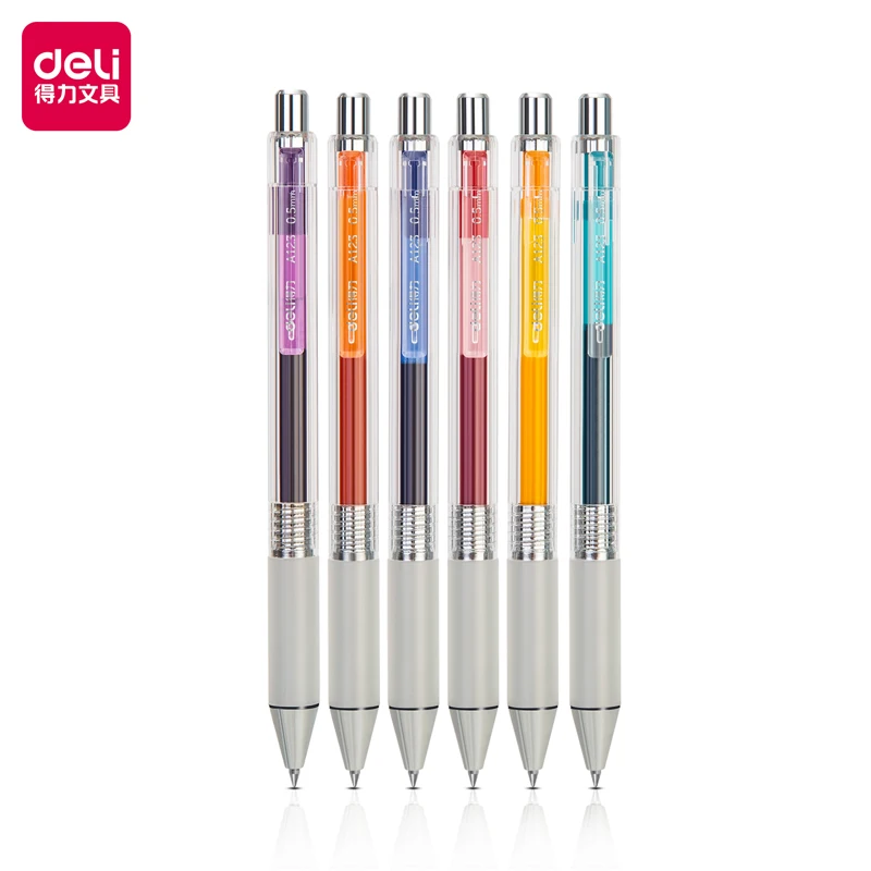 

Deli 6pcs 0.5mm Color Gel Pen Multicolor Ink Office Supplies Drawing Art Markers Pen School Supplies Stationery For Writing