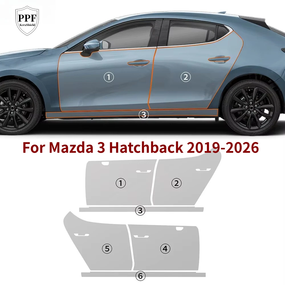 

For Mazda 3 Hatchback 2019-2026 Pre-cut PPF Matte Clear Cover TPU Car Paint Protection Film Anti-Scratch Resistant Decal Sticker