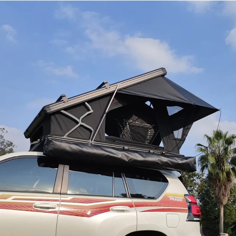 Triangle Camping Rooftop Tent Wind Resistant Hard Shell Car Roof Tent for Outdoor Camping