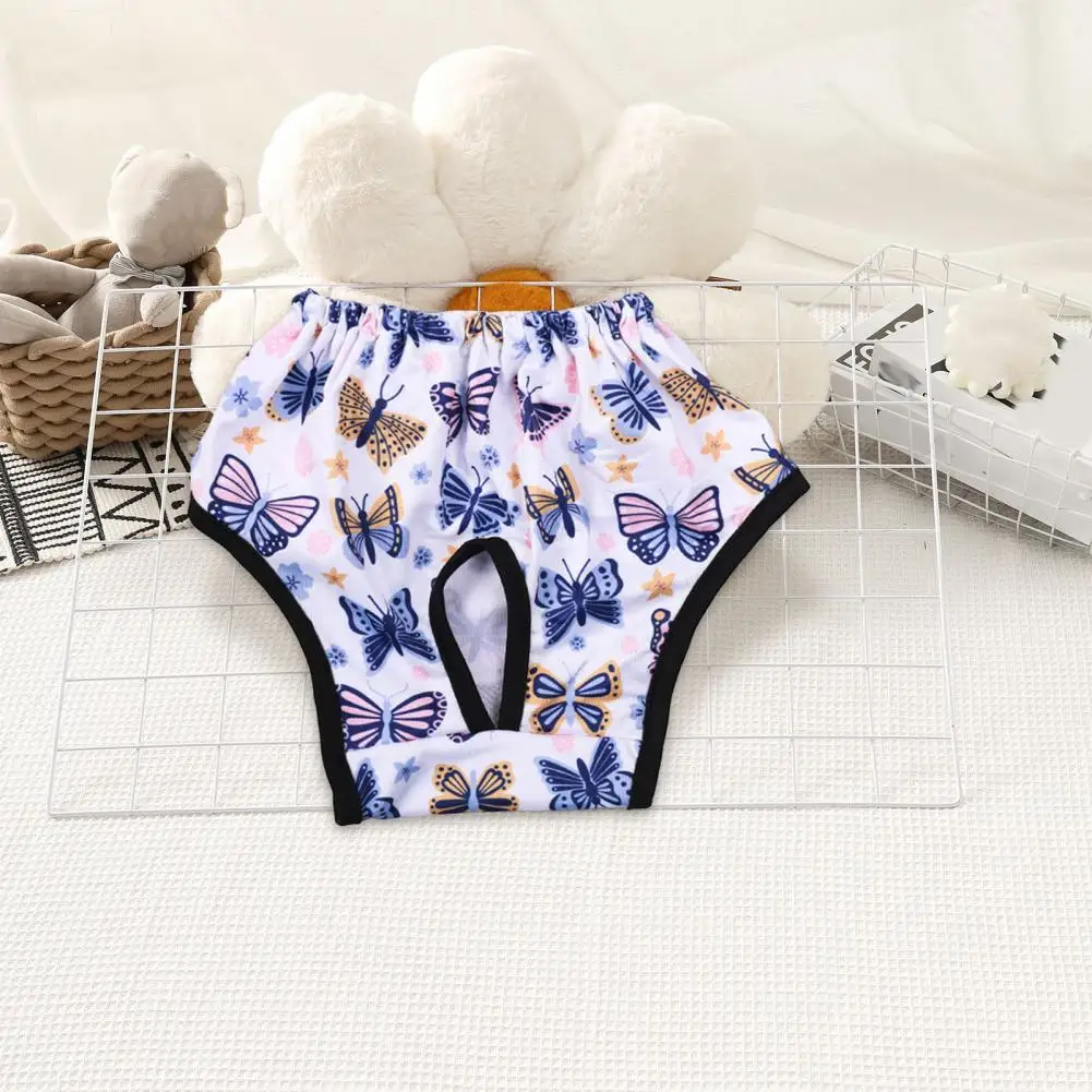 Dog Menstrual Pants Reusable Printed Dog Diapers Breathable Puppy Sanitary Panties Elastic Waist Hygiene Pants For Cats Dogs