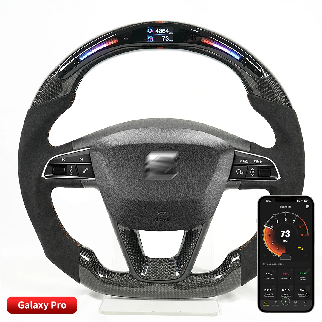 

LED Performance Steering Wheel Display Compatible Seat + 100% Real Carbon Fiber