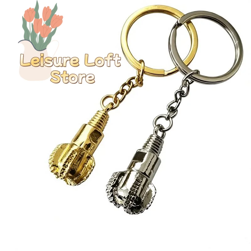 Oilfield Drill Bit Keychain Durable Metal 1Pcs Pendant Key Holder Unique Gift for Oil Mining Workers Birthday Souvenir