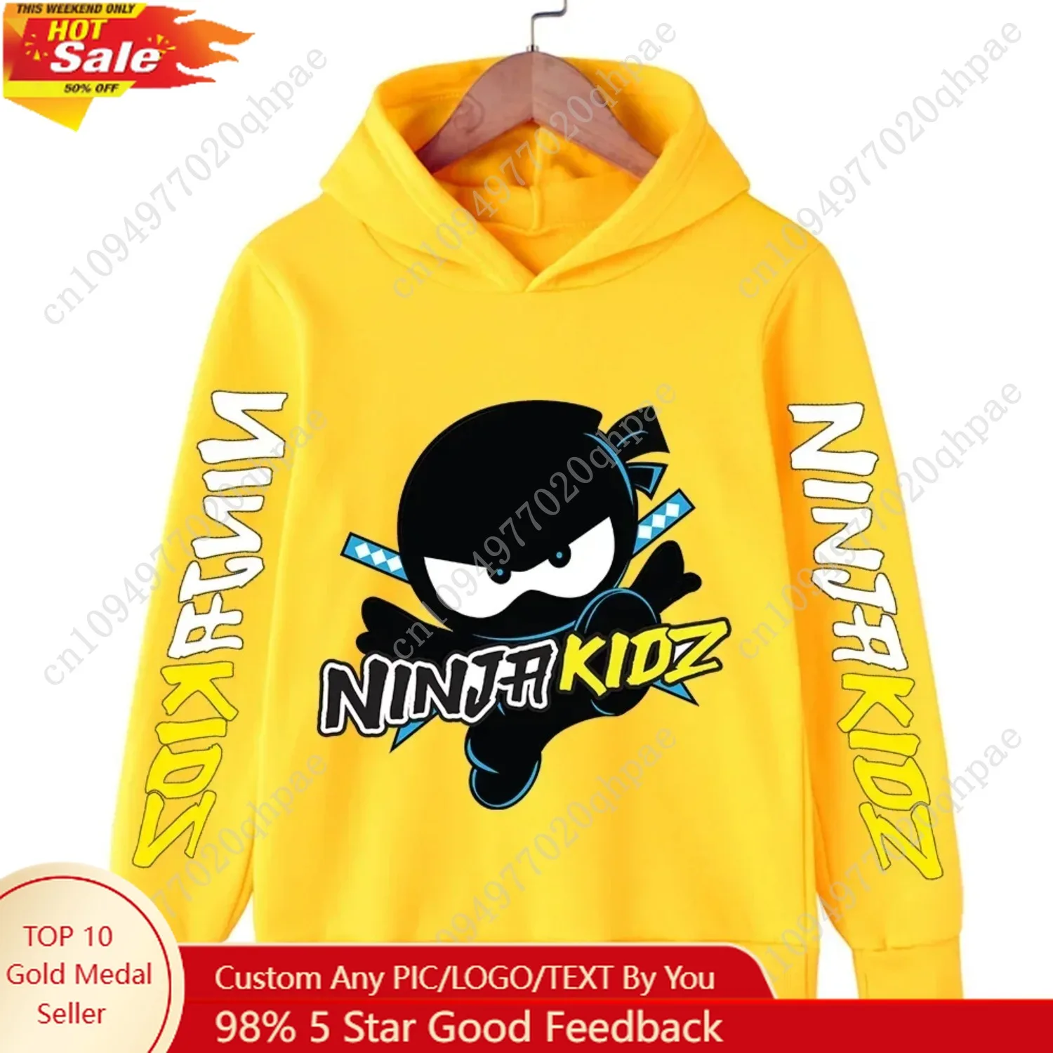 

Autumn Hot Sales Children's Clothing Ninja Printed Cartoon Children's Hooded Sweatshirt of High Quality Boys/Girls Pullovers