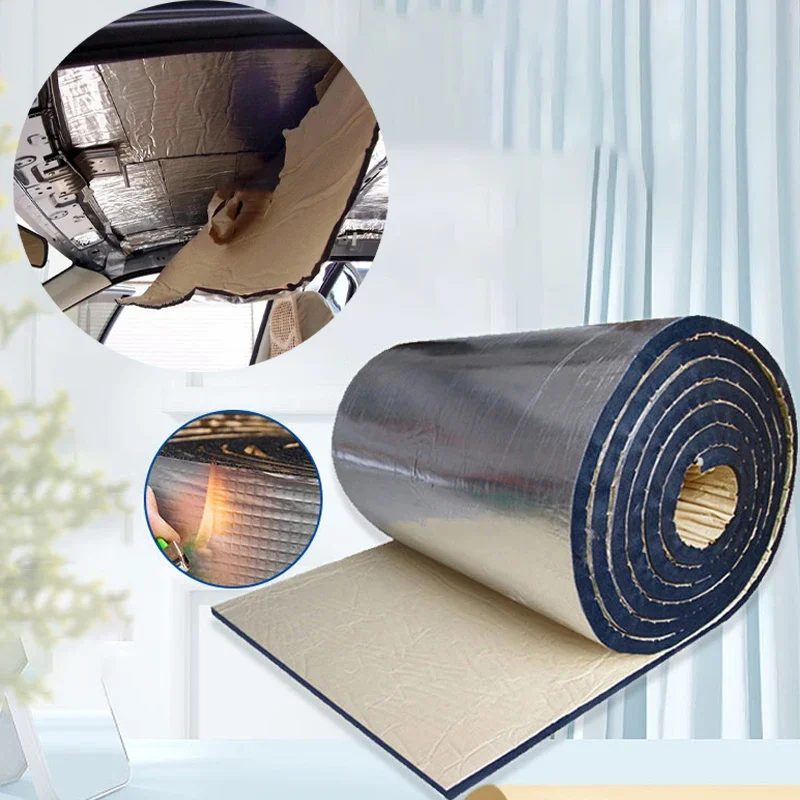 

50*200CM Self Adhesive Aluminum Foil Backing Adhesive Soundproof Cotton Flame Retardant Insulation Cotton Aluminum Foil 5/7/10mm