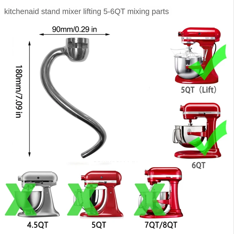 Anexo Paddle para Cooktop, Tilt-Head Stand Misturadores, 5-6QT, 1 Set