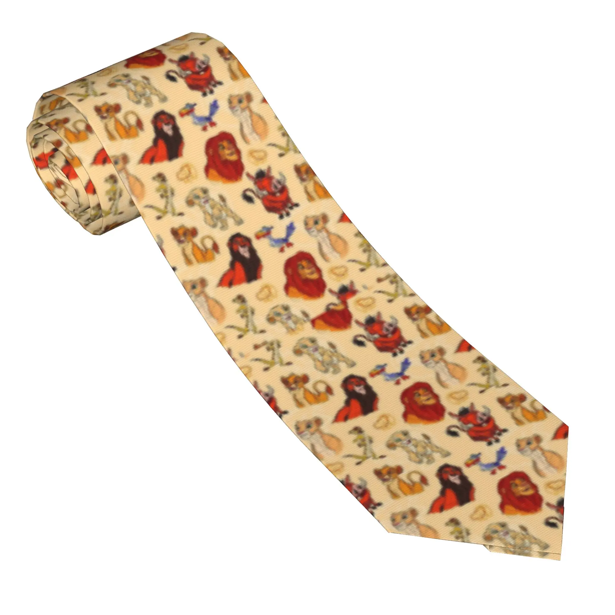 LionKings Friends  Necktie Men Polyester 8 cm Casual Neck Ties Simba Mufasa Nala for Mens Accessories Gravatas Wedding Office