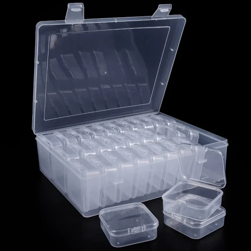 

Bead Organizer Box 30Pcs Small Clear Plastic Bead Storage Containers with Hinged Lid for Storage of Small Items Crafts Jewelry
