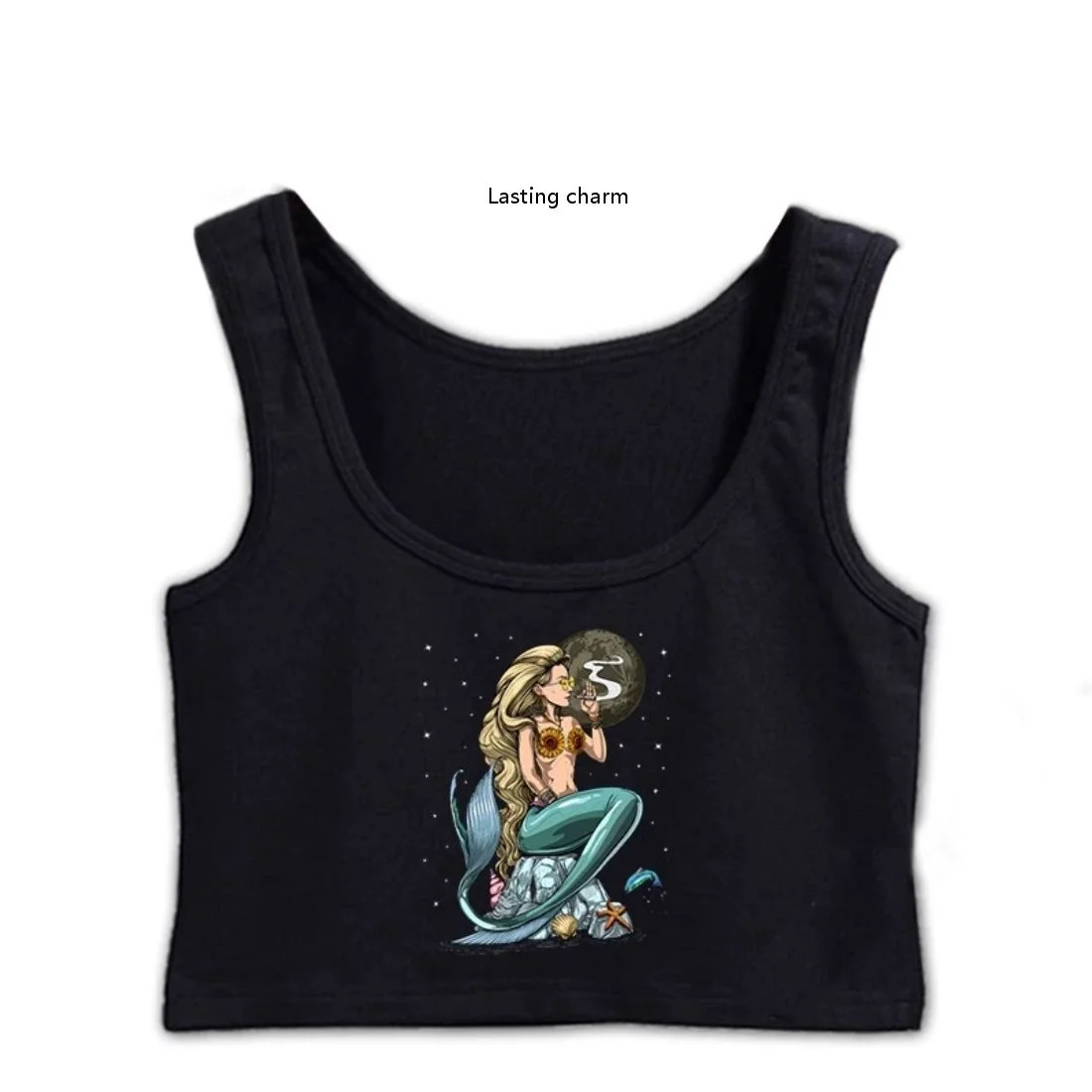 

Hippie Mermaid Tuxedos Weed Crop Top Girls Personalized Tops Vest