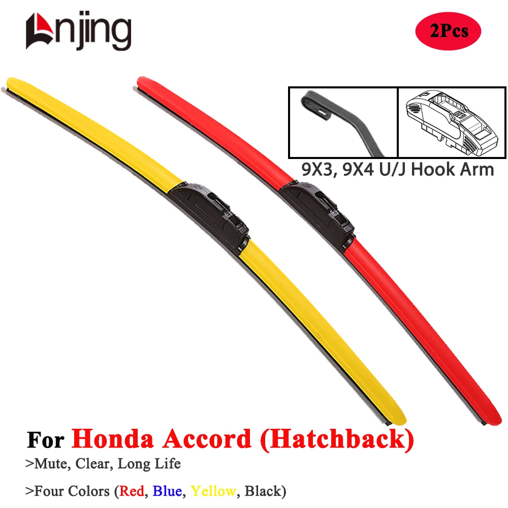 

LNJING Colorful Wiper Blades For Honda Accord Crosstour Hatchback CH TF 1999 2000 2001 2002 2009 2010 2011 2012 Car Accessories