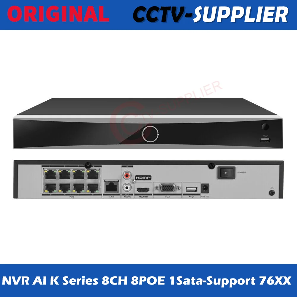 Original 8CH 8POE NVR7608-k2-POE-AI-2Bays Network Video Recorder for Camera