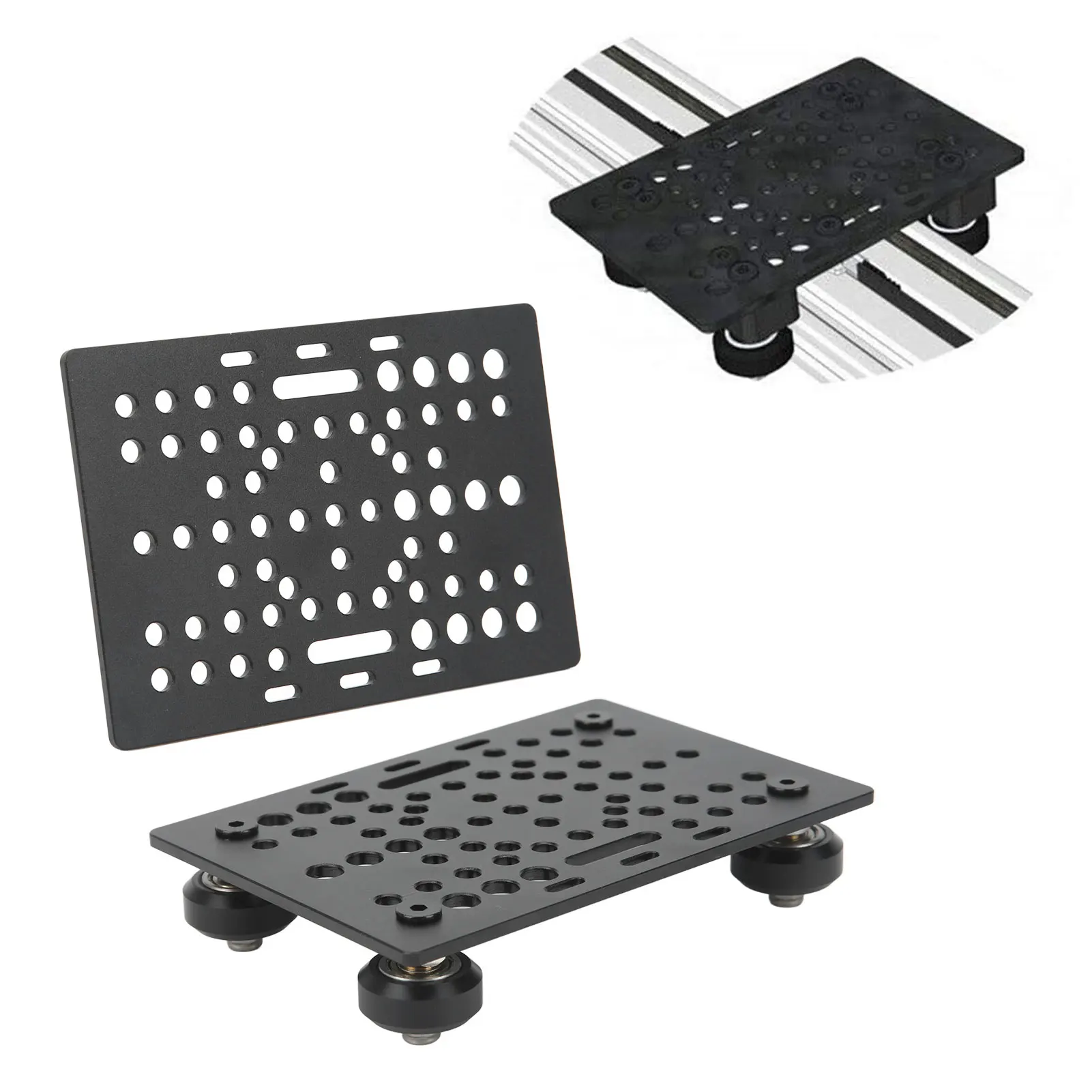 1Pc Gantry Plate Aluminum High Strength Gantry Board Black Anodized 3D Printer Linear Universal Guide for Milling Machine