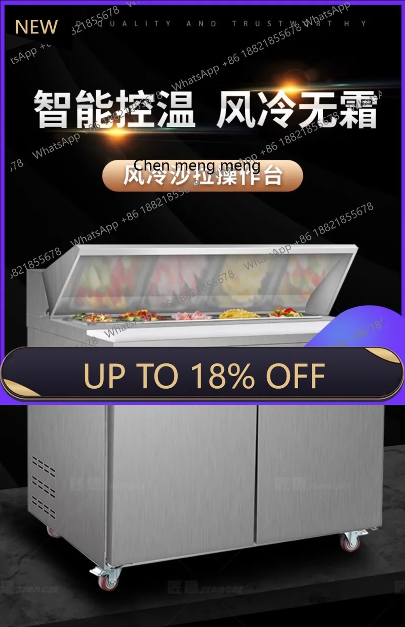 

FF A65 Commercial Pizza Topping Station Salad Cabinet Slotted Fruit Display Cabinet Refrigerated Freshness Preservation Cabinet