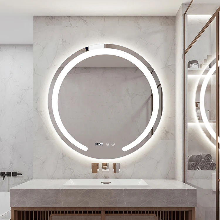 

High Quality Custom Wall Mounted Led Backlit Lighted Round Glass Bath Shower Mirrors Bathroom Smart Mirror