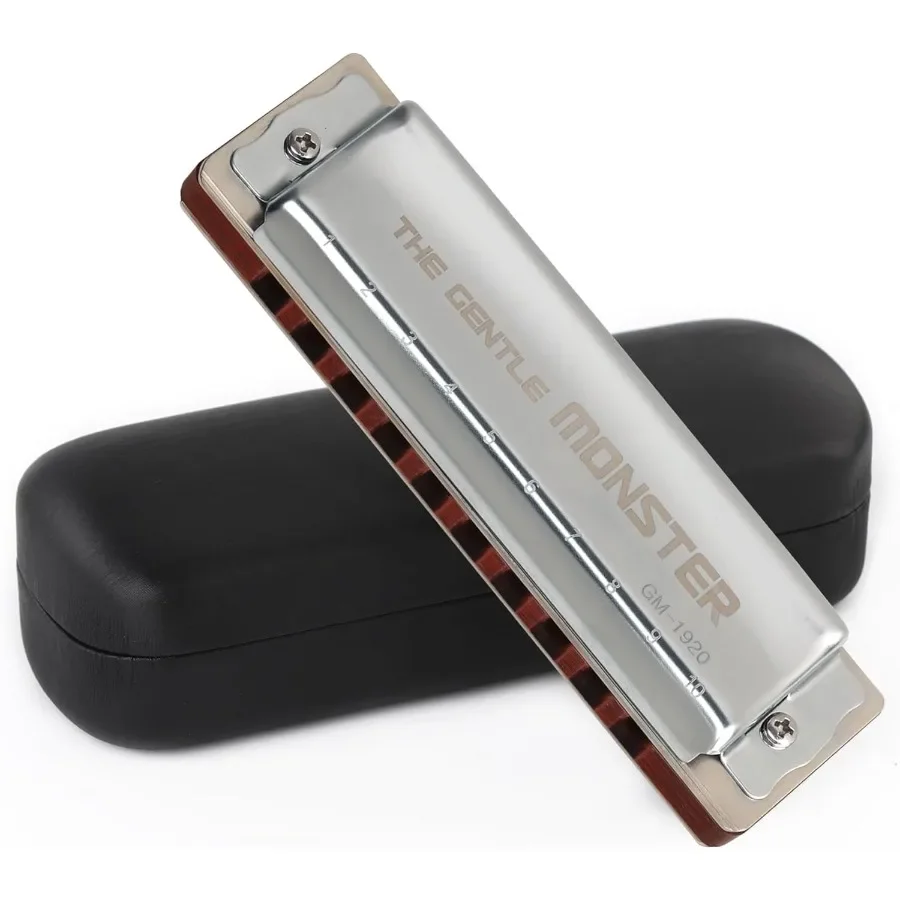

JDR Blues Harmonica Key of C Нежный Monster Wood Blues Armonica 10-луночная компромизионная гармошка для взрослых Профессиональный начинающий
